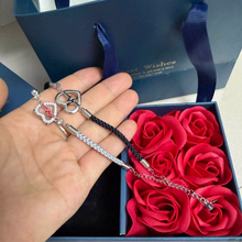 Unique Heartbeat Charm Couple Bracelets In Sterling Silver And Rope