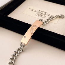 Engravable Matching Heart Charm Couple Bracelets In Titanium