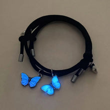 Magnetic Heart Glow In The Dark Butterfly Couple Charm Bracelets