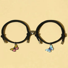 Magnetic Heart Glow In The Dark Butterfly Couple Charm Bracelets