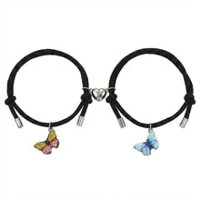 Magnetic Heart Glow In The Dark Butterfly Couple Charm Bracelets