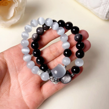 Cute Magnetic Cat Paw Beaded Couple Relationship Bracelets