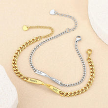 Engravable Infinity Charm Bracelets For Couples In Titanium