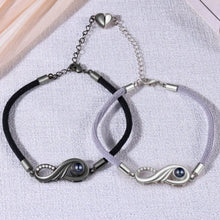 Personalized Magnetic Heart Infinity Photo Projection Couple Bracelets