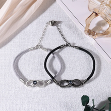 Engravable Magnetic Heart Infinity Photo Projection Couple Bracelets
