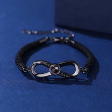 Engravable Magnetic Heart Infinity Photo Projection Couple Bracelets