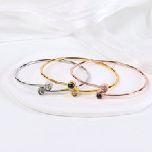 Adjustable Matching Photo Projection Couple Bangles In Titanium