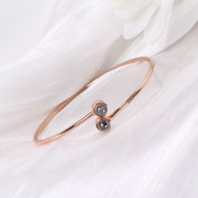 Adjustable Matching Photo Projection Couple Bangles In Titanium