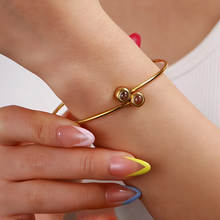 Adjustable Matching Photo Projection Couple Bangles In Titanium