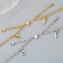 Lock And Key Magnetic Heart Oval Cable Chain Couples Bracelets