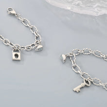 Lock And Key Magnetic Heart Oval Cable Chain Couples Bracelets