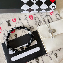 Unique Lock And Key Beaded Bracelet Necklace Set For Couples