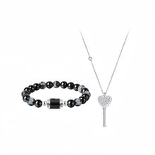 Unique Lock And Key Beaded Bracelet Necklace Set For Couples