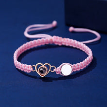 Personalized Heart Charm Photo Projection Initials Couple Bracelets