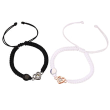 Personalized Heart Charm Photo Projection Initials Couple Bracelets