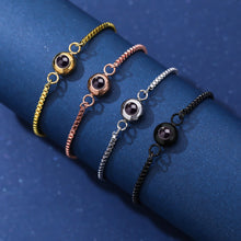 Personalized Matching Photo Projection Couple Chain Bracelets