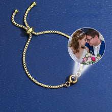 Personalized Matching Photo Projection Couple Chain Bracelets