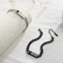 Personalized Matching Photo Projection Couple Cuban Chain Bracelets