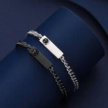 Personalized Matching Photo Projection Couple Cuban Chain Bracelets