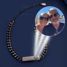 Personalized Matching Photo Projection Couple Cuban Chain Bracelets