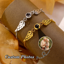 Personalized Guardian Angel Photo Projection Couple Chain Bracelets