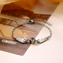 Personalized Guardian Angel Photo Projection Couple Chain Bracelets