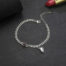 Magnetic Heart Photo Projection Couple Cuban Chain Bracelets