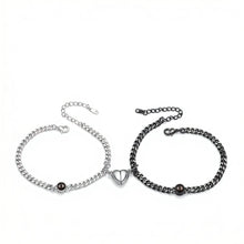 Magnetic Heart Photo Projection Couple Cuban Chain Bracelets