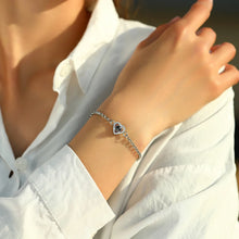 Personalized Heart Photo Projection Oval Cable Chain Couple Bracelets