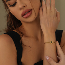 Personalized Heart Photo Projection Oval Cable Chain Couple Bracelets