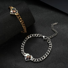 Heart Temperature Sensitive Cuban Chain Photo Bracelets For Couples