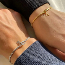 Infinity Knot Initials Charm Snake Chain Bracelets For Couples