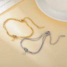Infinity Knot Initials Charm Snake Chain Bracelets For Couples
