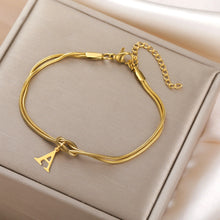Infinity Knot Initials Charm Snake Chain Bracelets For Couples