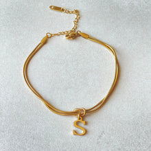 Infinity Knot Initials Charm Snake Chain Bracelets For Couples