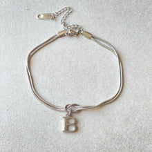 Infinity Knot Initials Charm Snake Chain Bracelets For Couples
