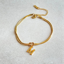 Infinity Knot Initials Charm Snake Chain Bracelets For Couples