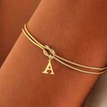 Infinity Knot Initials Charm Snake Chain Bracelets For Couples