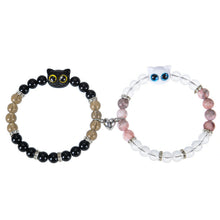 Cute Cat Magnetic Heart Matching Beaded Couple Bracelets