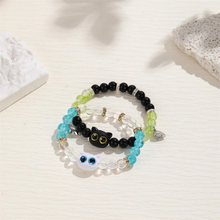 Cute Cat Magnetic Heart Matching Beaded Couple Bracelets