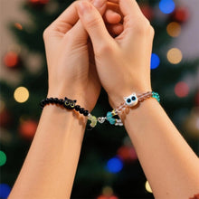 Cute Cat Magnetic Heart Matching Beaded Couple Bracelets