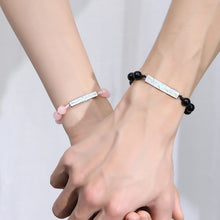Glow In The Dark Heartbeat Silver Charm Couple Beaded Bracelets