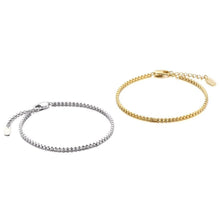 Engravable Titanium Box Chain Bracelets For Couples