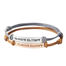 Personalized Titanium Coordinates Bar Bracelets For Couples