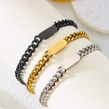 Custom Engravable Titanium Cuban Link ID Bracelets For Couples