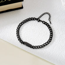 Custom Engravable Titanium Cuban Link ID Bracelets For Couples