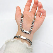 Custom Engravable Titanium Cuban Link ID Bracelets For Couples