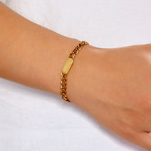 Custom Engravable Titanium Cuban Link ID Bracelets For Couples