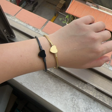 Personalized Engravable Cable Wire Heart Couple Bangle Bracelets