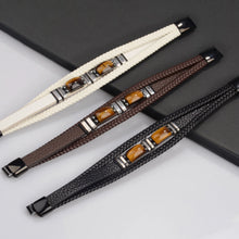 Tiger Eye Stone Multi-Layer Braided Leather Couple Bracelets
